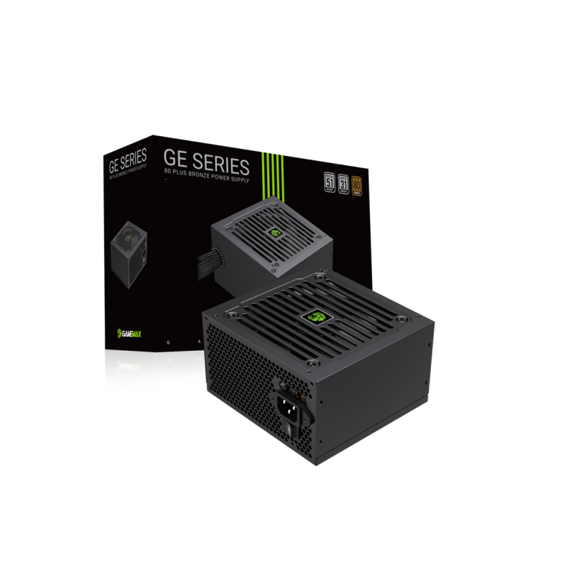 Power Supply ATX 750W GAMEMAX GE-750, 80+ Bronze, 120mm, Active PFC+Double tube forward, Temperature control fan,