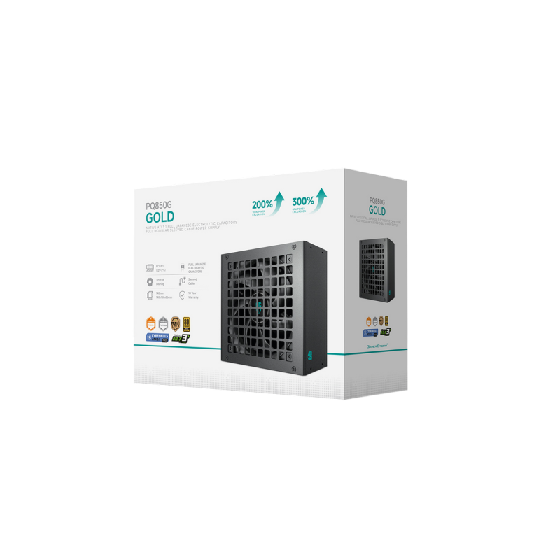 Power Supply ATX 850W Deepcool GamerStorm PQ850G, 80+ Gold, 120mm, Active PFC, LLC Half Bridge + DC/DC, ATX 3.1,