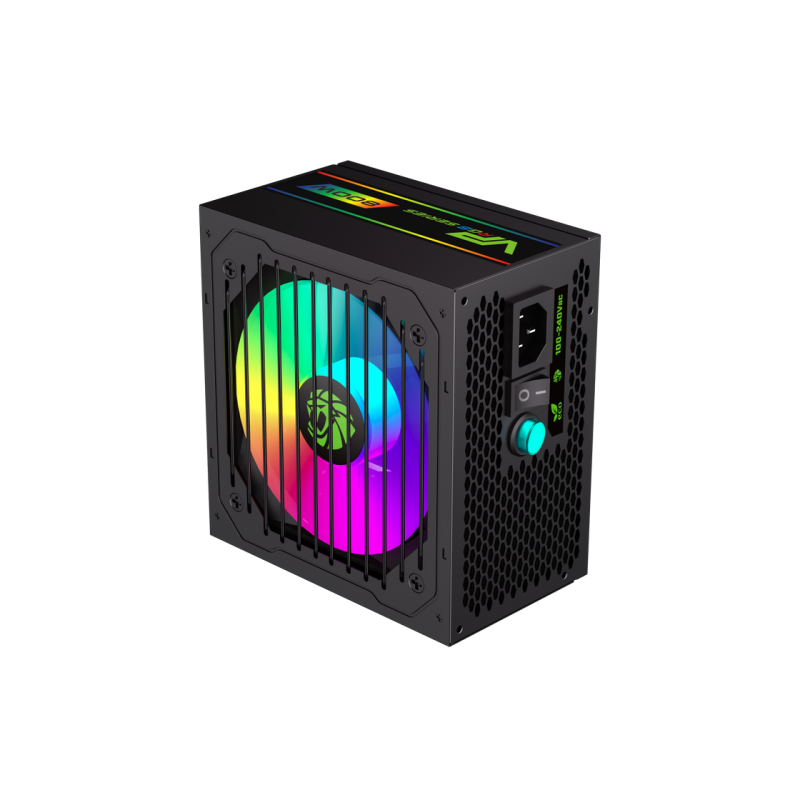 Power Supply ATX 800W GAMEMAX VP-800-RGB-S, 80+ Bronze, 120mm ARGB, Active PFC, Temperature control fan, Black