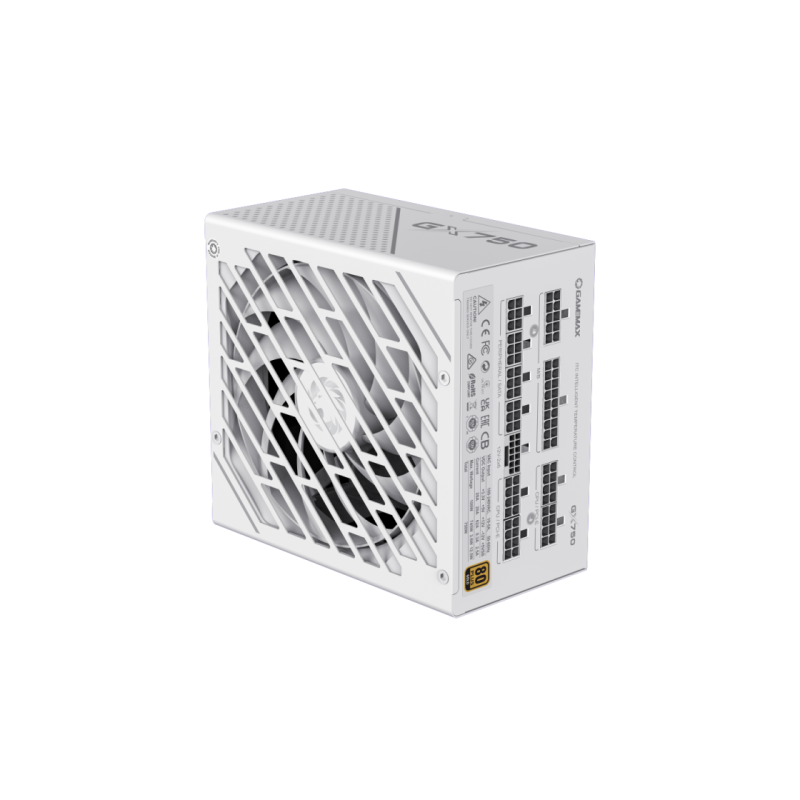 Блок питания ATX 750 Вт GAMEMAX GX-750 PRO, 80+ Gold, 135 мм, ATX 3.1, PCIe 5.1, LLC+DC/DC, полностью модульный, белый