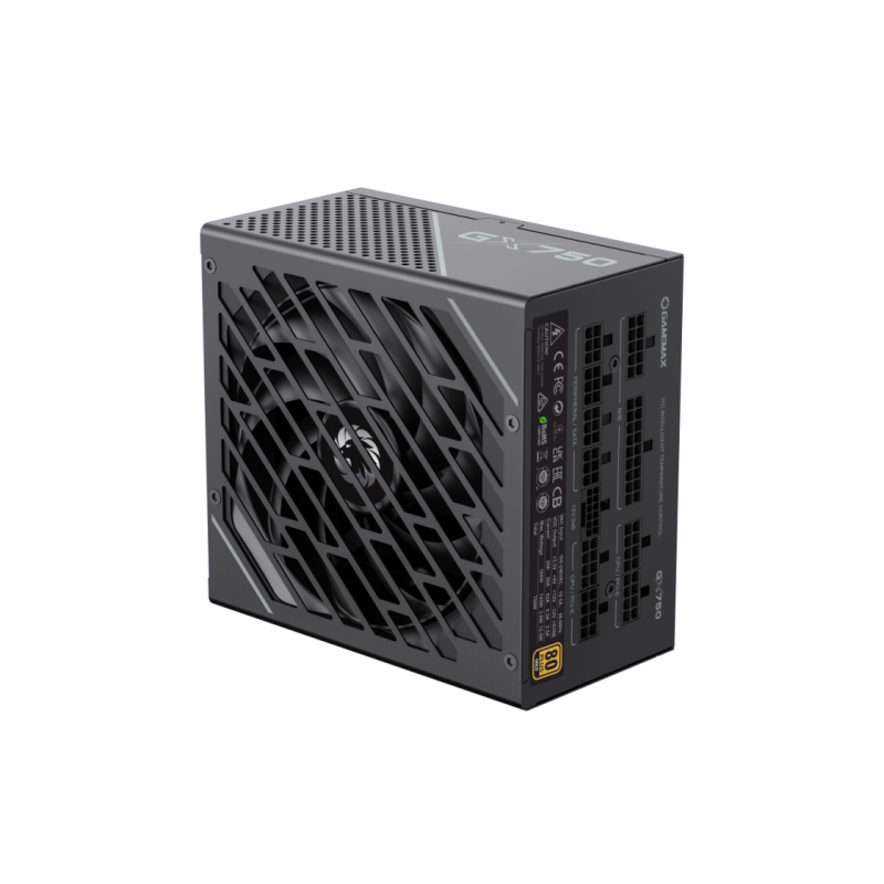 Блок питания ATX 750 Вт GAMEMAX GX-750 PRO, 80+ Gold, 135 мм, ATX 3.1, PCIe 5.1, LLC+DC/DC, полностью модульный, черный