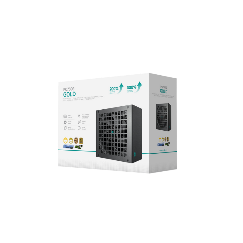 Power Supply ATX 750W Deepcool GamerStorm PQ750G, 80+ Gold, 120mm, Active PFC, LLC Half Bridge + DC/DC, ATX 3.1,