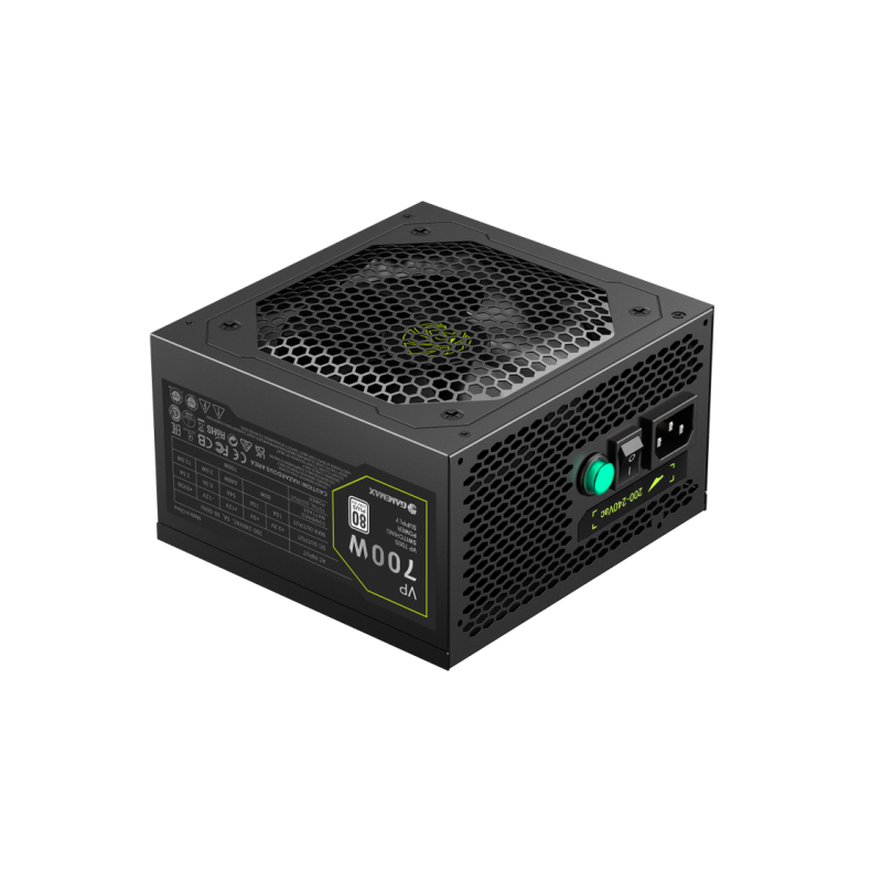 Power Supply ATX 700W GAMEMAX VP-700S, 80+ Bronze, 120mm, Active PFC, Flat cable design, Black