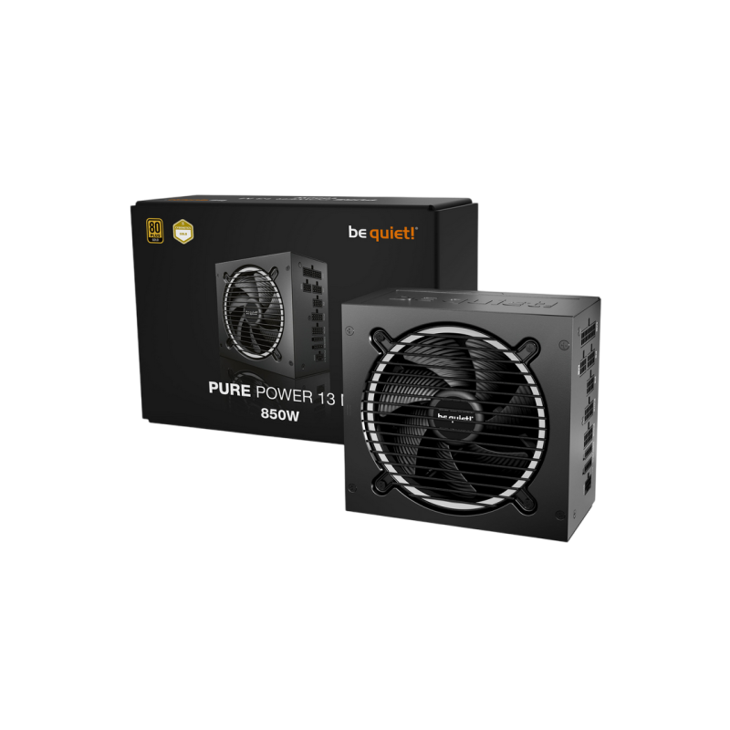 Блок питания ATX 850 Вт be quiet! PURE POWER 13M, 80+ Gold, 120 мм, активный PFC, SR+LLC+DC/DC, ATX 3.1, полностью модульный.