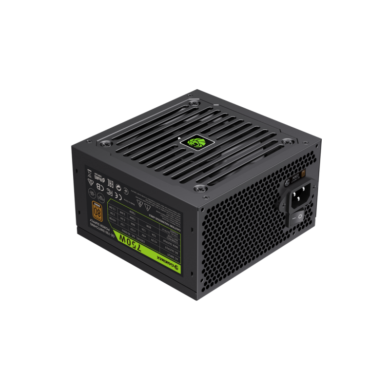 Power Supply ATX 750W GAMEMAX GE-750, 80+ Bronze, 120mm, Active PFC+Double tube forward, Temperature control fan, 