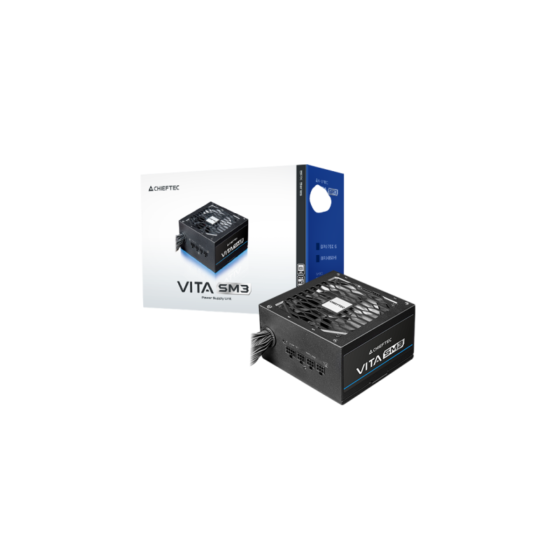 Power Supply ATX 750W Chieftec VITA SM3, BPX-750-C, 80+ Bronze, 120mm, Active PFC, Long black cables, Black