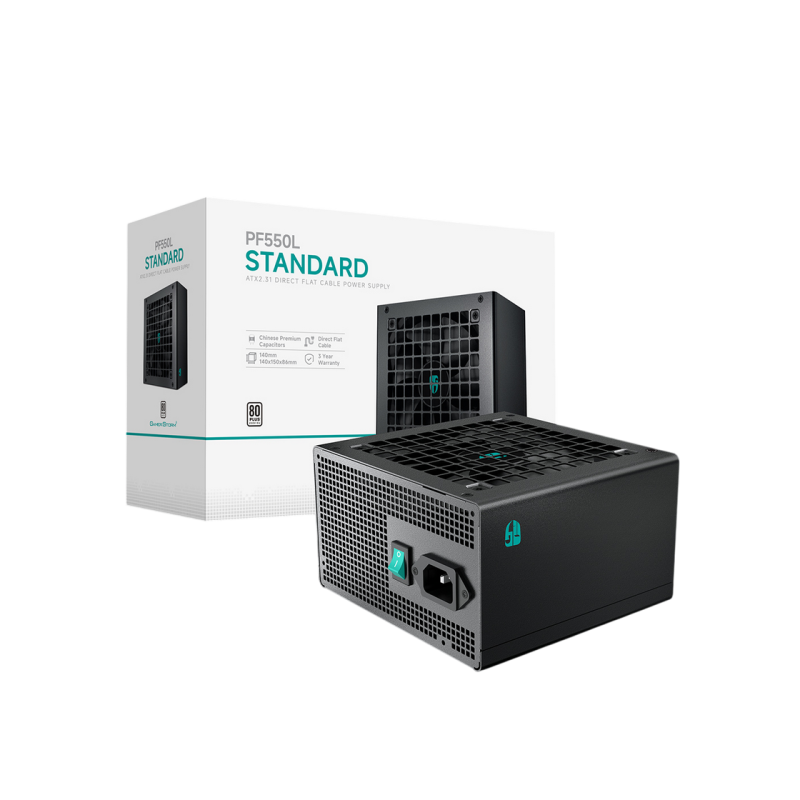Power Supply ATX 550W Deepcool GamerStorm PF550L, 80+, 120mm, Active PFC+Double tube forward, Flat cable design