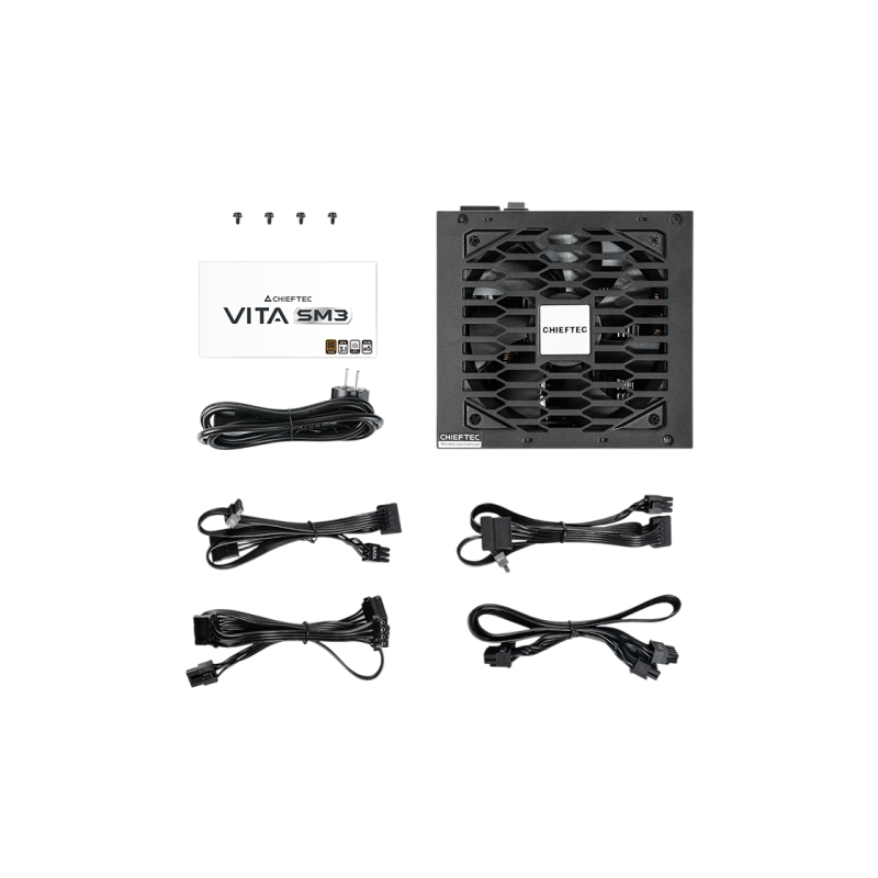 Power Supply ATX 750W Chieftec VITA SM3, BPX-750-C, 80+ Bronze, 120mm, Active PFC, Long black cables, Black