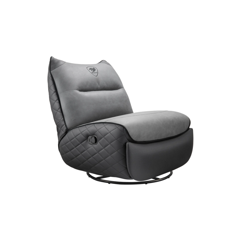 Gaming Sofa Cougar Overlord Neo Gray/Black, User max load up to 150kg/height 160-195cm, Rock, Recline and Swivel,