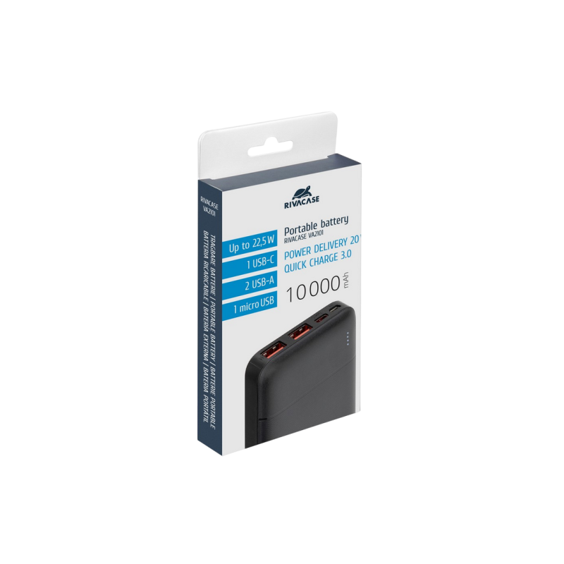 Power Bank 10.000 mAh - Rivacase VA2101, Black