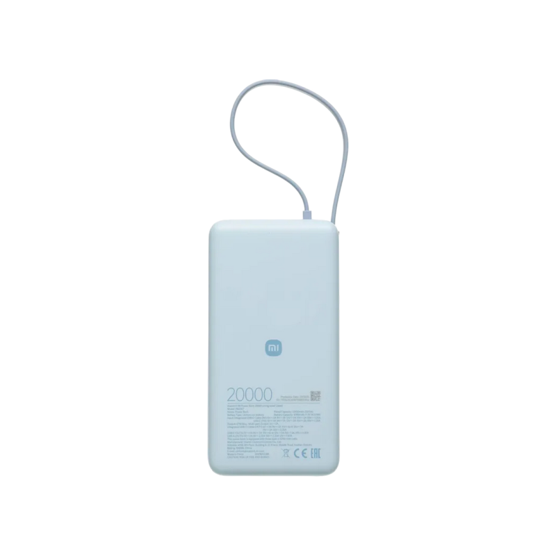 Power Bank, Xiaomi 20000 mah, 67W (Integrated Cable), Ice Blue