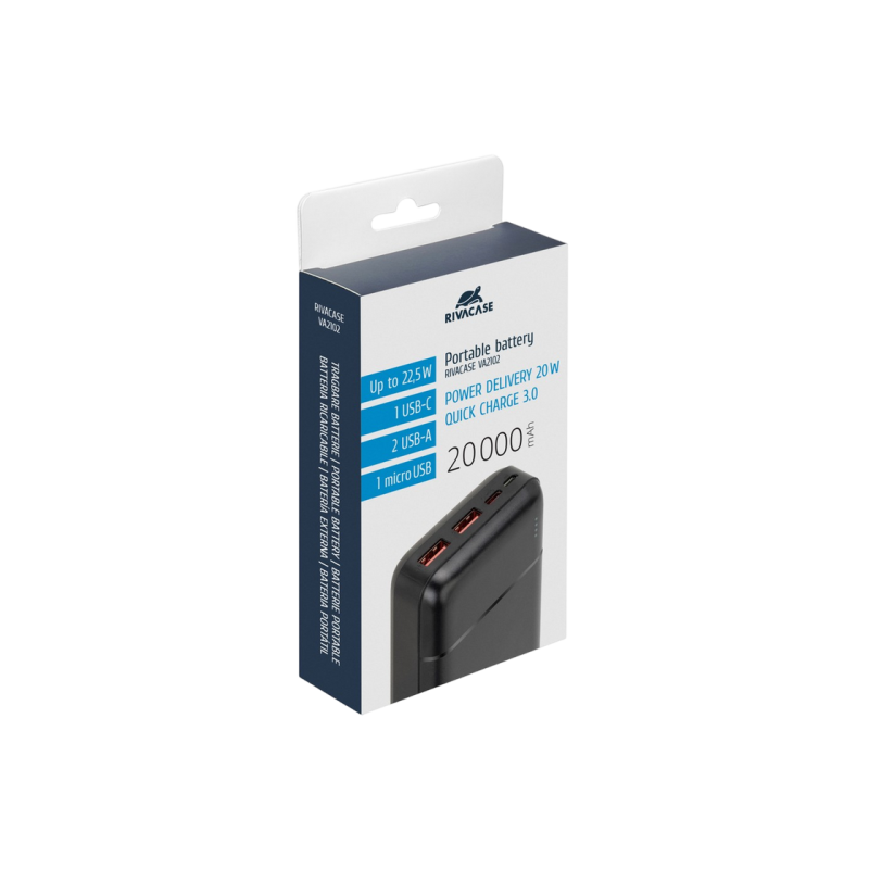 Пауэрбанк Rivacase VA2102, Black