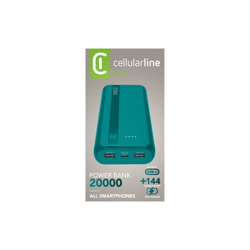 Power Bank Cellularline 20000mAh, Essential, Blue
