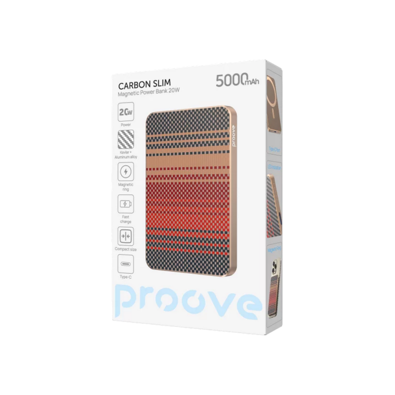 Power Bank 5000mAh Proove Carbon Slim 20W, Glowrise