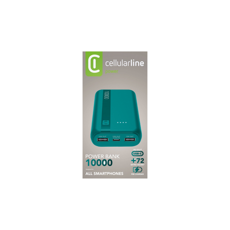Power Bank Cellularline 10000mAh, Essential, Blue