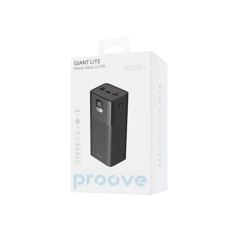 Power Bank 40000mAh Proove Giant Lite 22.5W,Black