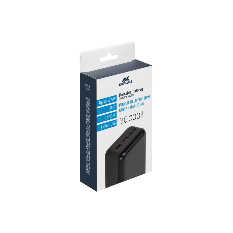 Пауэрбанк Rivacase VA2103, Black