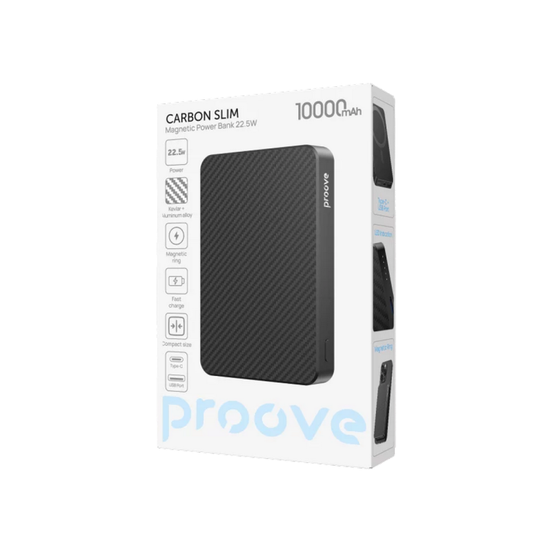 Power Bank 10000mAh Proove Carbon Slim 22.5W, Black