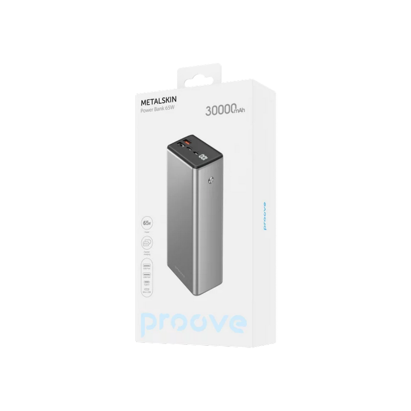Power Bank 30000mAh Proove Metalskin 65W, Gray