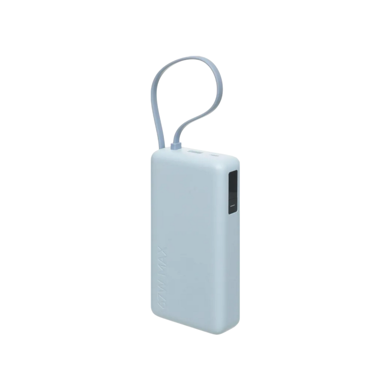Power Bank, Xiaomi 20000 mah, 67W (Integrated Cable), Ice Blue