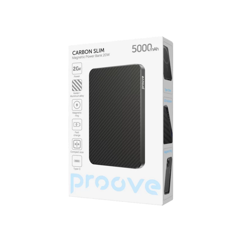 Power Bank 5000mAh Proove Carbon Slim 20W, Black