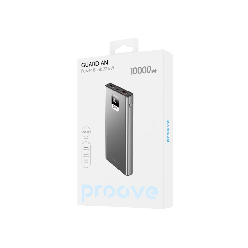 Пауэрбанк Proove Guardian 22,5W, Metal Gray