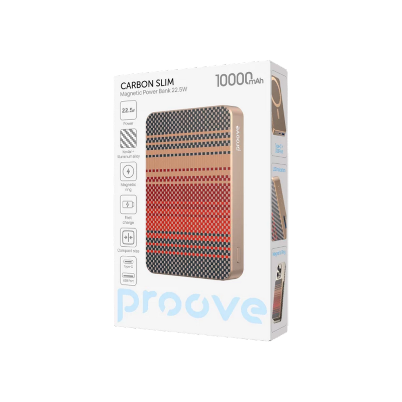Power Bank 10000mAh Proove Carbon Slim 22.5W, Glowrise