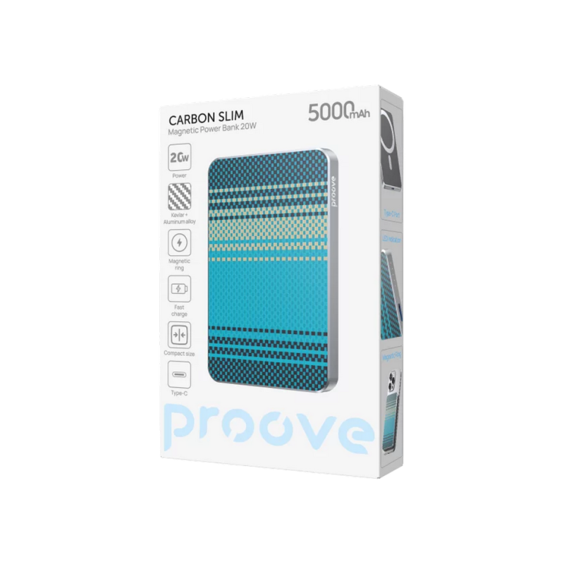 Power Bank 5000mAh Proove Carbon Slim 20W, Nightfall