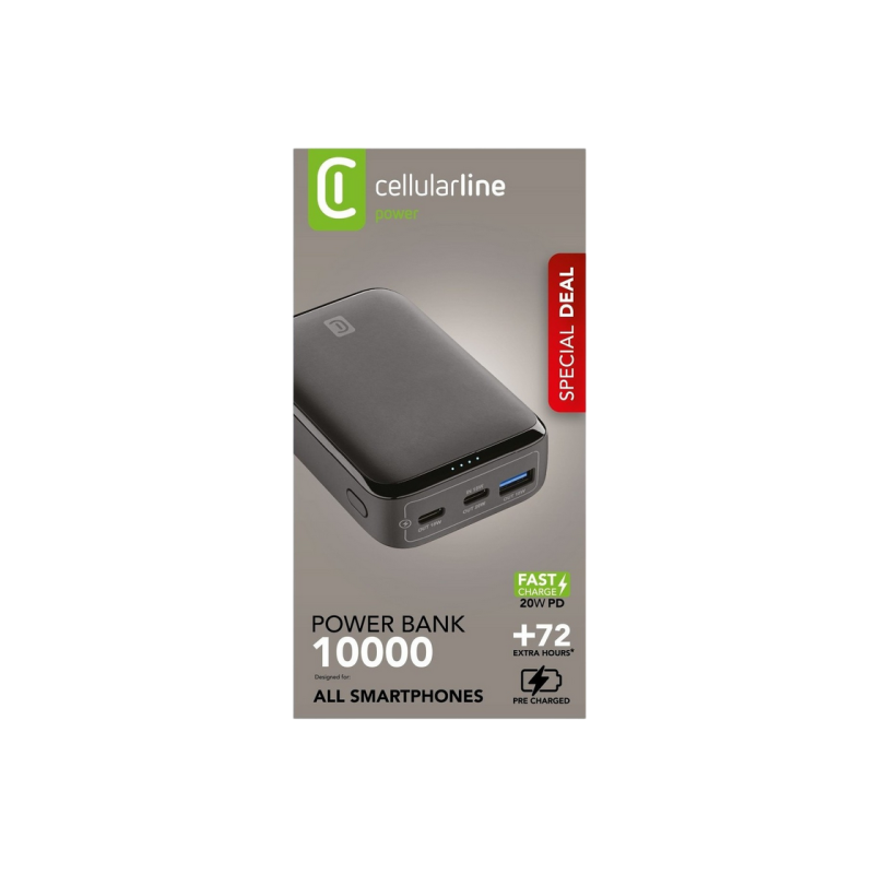Пауэрбанк Cellularline Essence 20W, Black