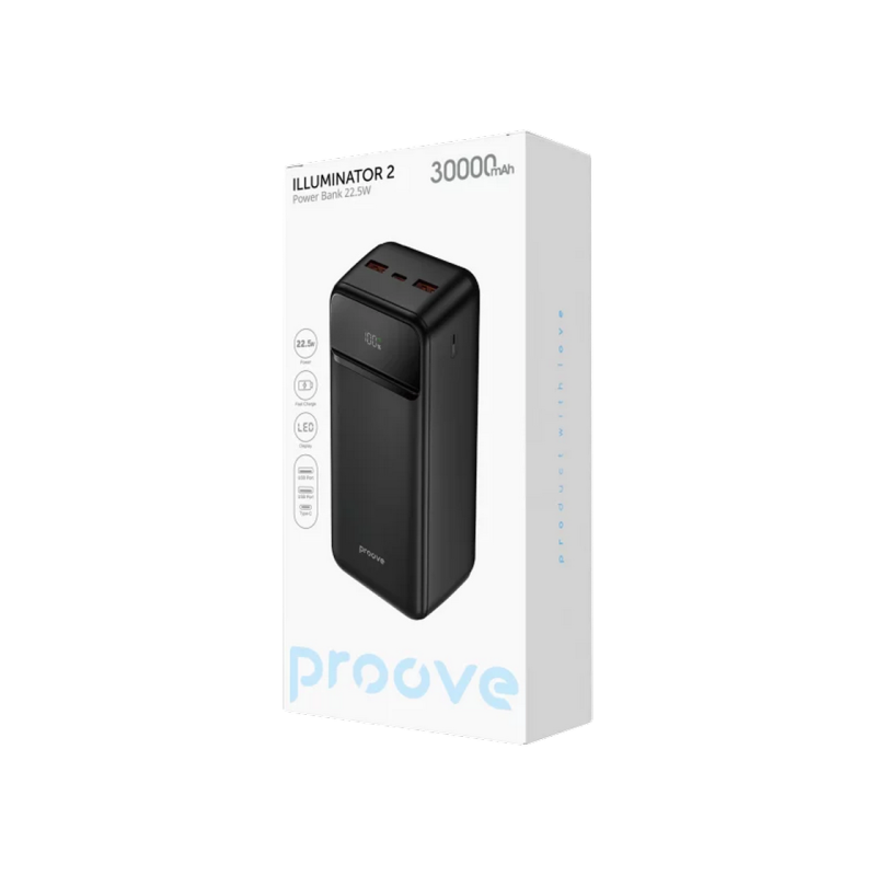 Пауэрбанк Proove Illuminator 2 22.5W, Black, 30000mAh