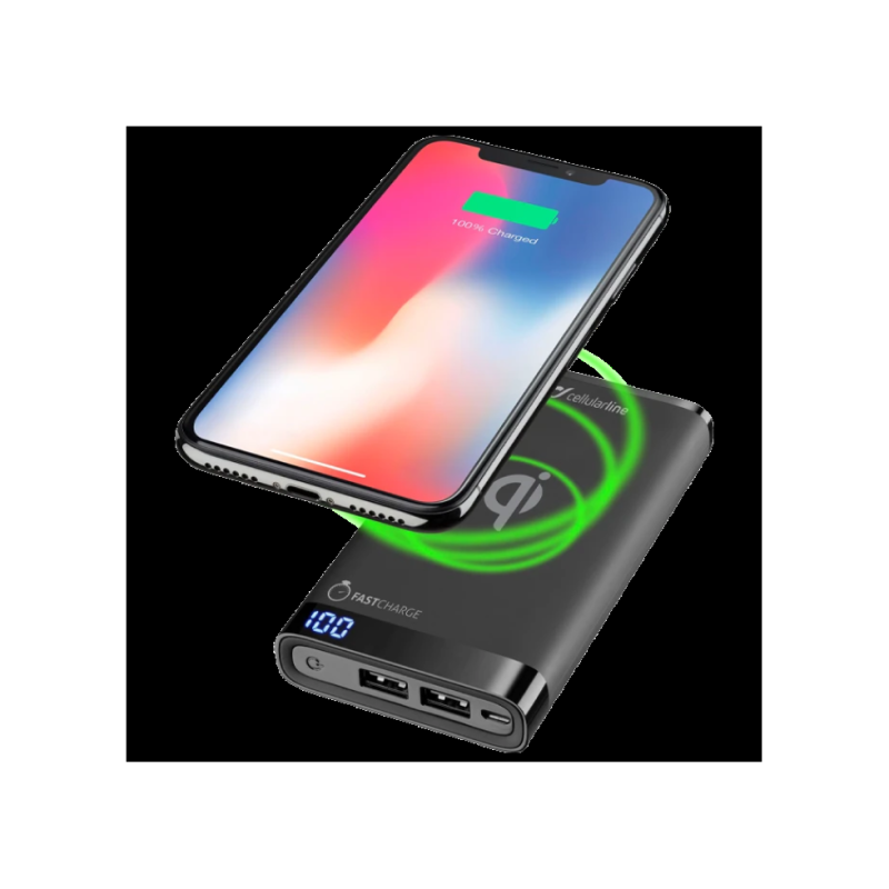 Пауэрбанк Cellularline 8000mAh Wireless, Black
