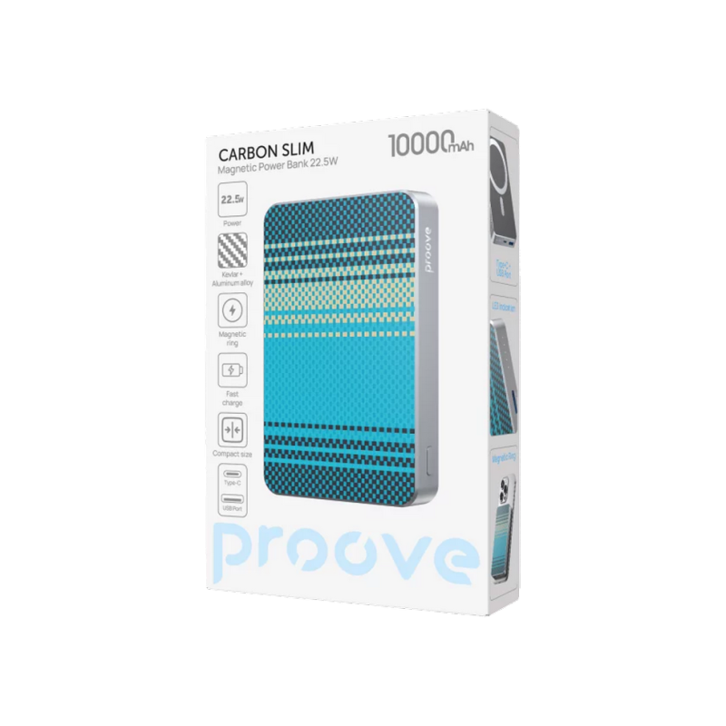 Power Bank 10000mAh Proove Carbon Slim 22.5W,Nightfall