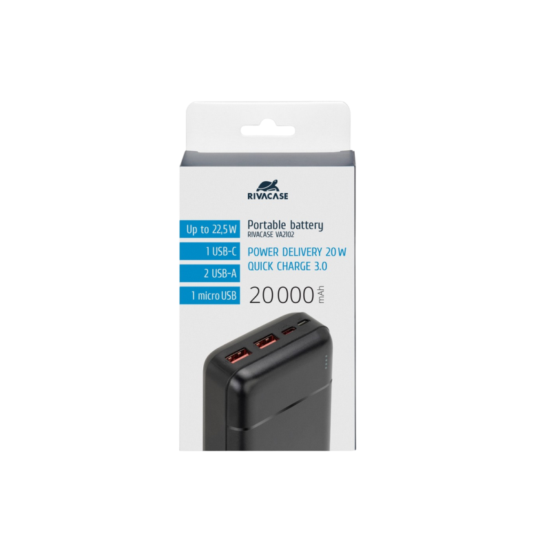 Пауэрбанк Rivacase VA2102, Black