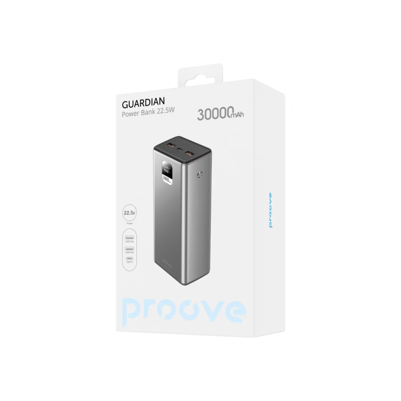 Пауэрбанк Proove Guardian 22,5W, Metal Gray