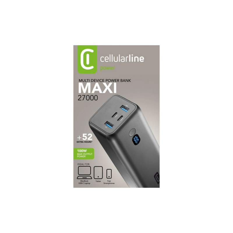 Пауэрбанк Cellularline Maxi PD 100W, Black