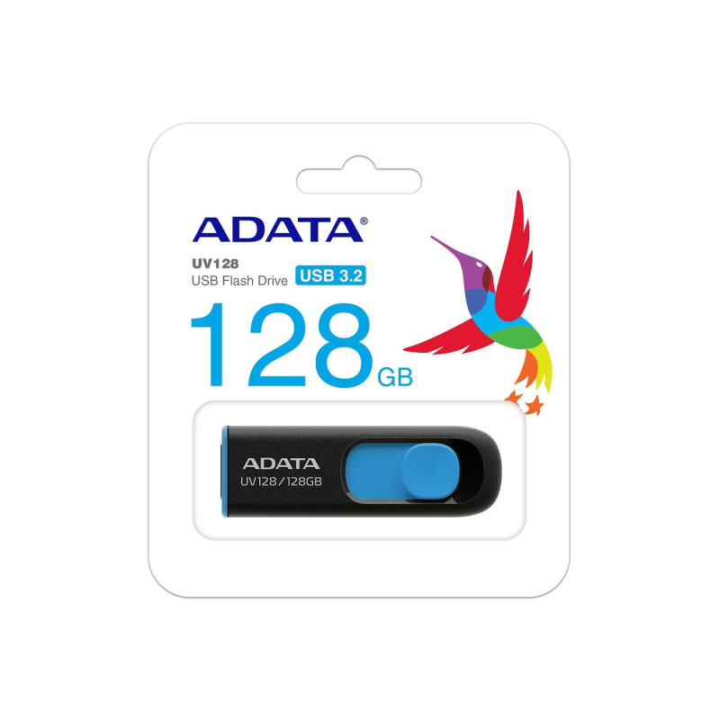USB-накопитель 128GB ADATA UV128, Black-Blue