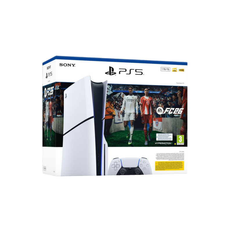 Sony PlayStation 5 Slim Disc Edition + FC26 (FIFA 26), 1TB, White