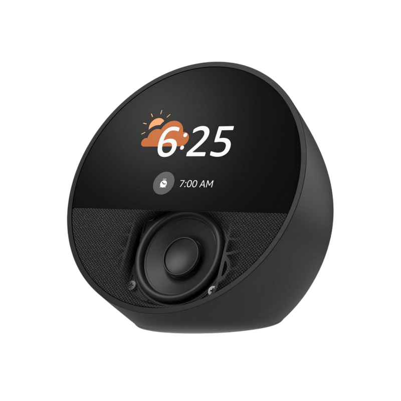 Amazon Echo Spot Smart Alarm Clock with Alexa (2024), Black