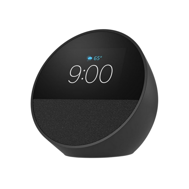 Amazon Echo Spot Smart Alarm Clock with Alexa (2024), Black