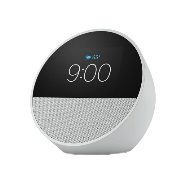 Умный будильник Amazon Echo Spot с поддержкой Alexa (2024), цвет «Ледниковый белый».