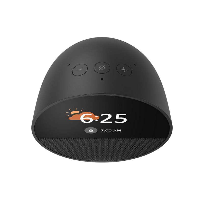 Amazon Echo Spot Smart Alarm Clock with Alexa (2024), Black