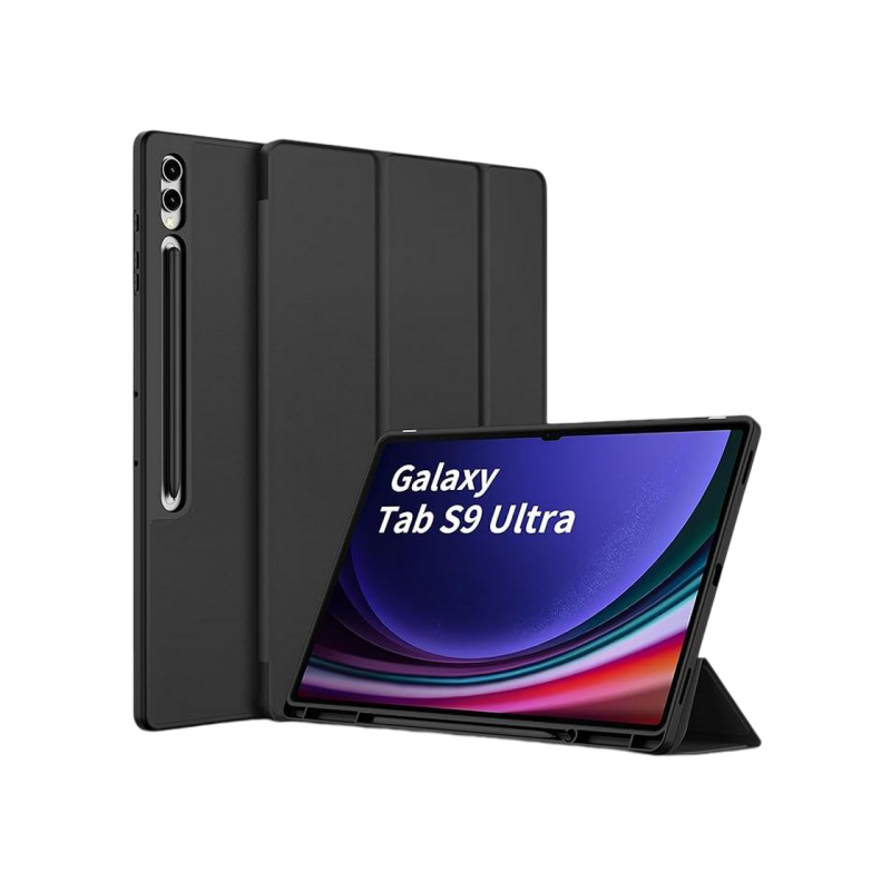 Чехол-книжка для планшета из искусственной кожи для Samsung Tab S9 Ultra, черный