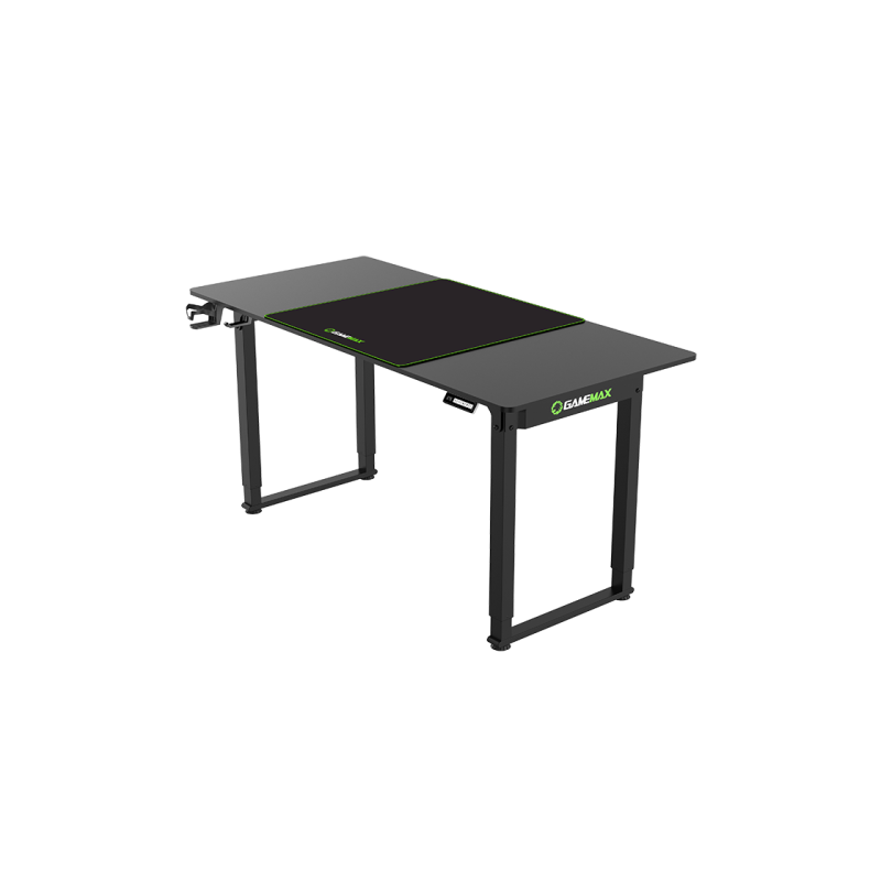 Игровой стол Gamemax D160-EC, 160 x 750 x (72–117) см, электрорегулировка высоты, подстаканник, держатель для гарнитуры, запираемый