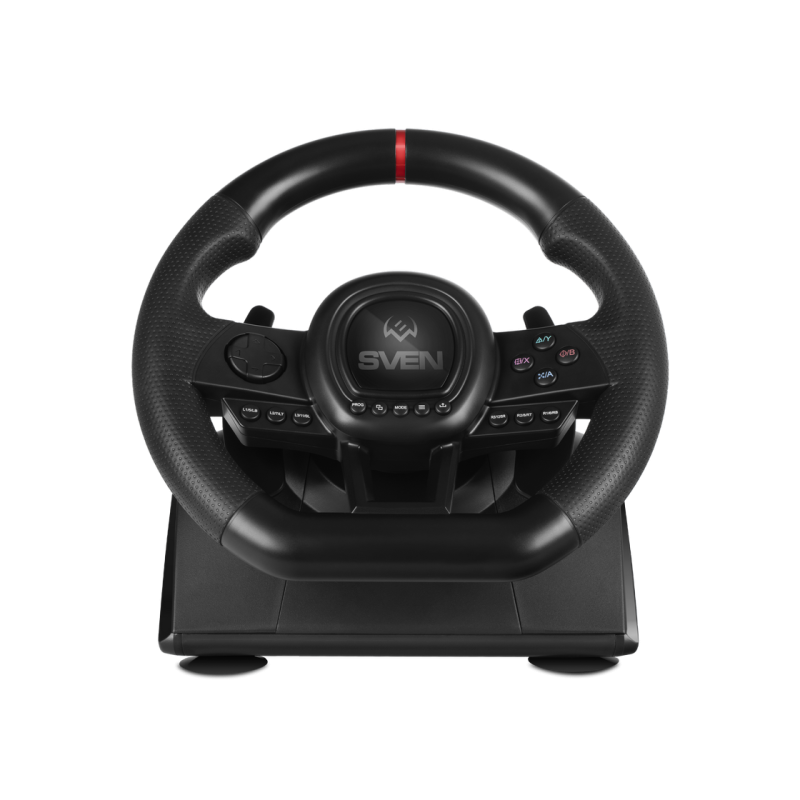 Руль SVEN GC-W650, 10", 180 градусов, педали, Tiptronic, 2-осевой, 12 кнопок, двойная вибрация, USB