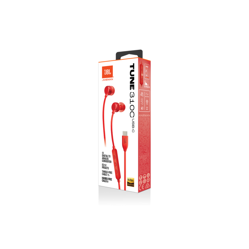 Наушники JBL T310C, Red