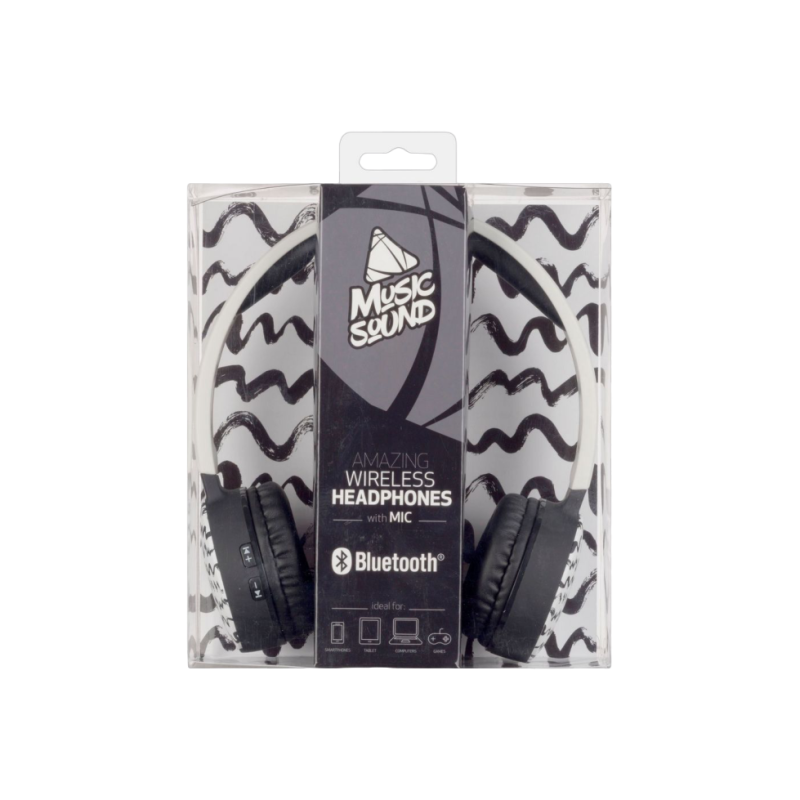 Наушники Cellular MUSICSOUND, White/Black Waves