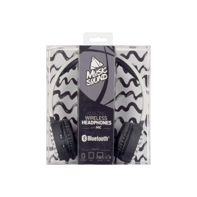 Наушники Cellular MUSICSOUND, White/Black Waves