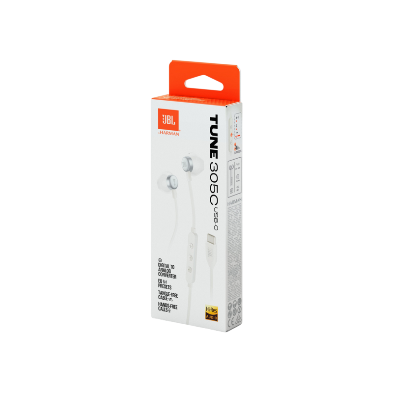 Casti JBL T305C, White