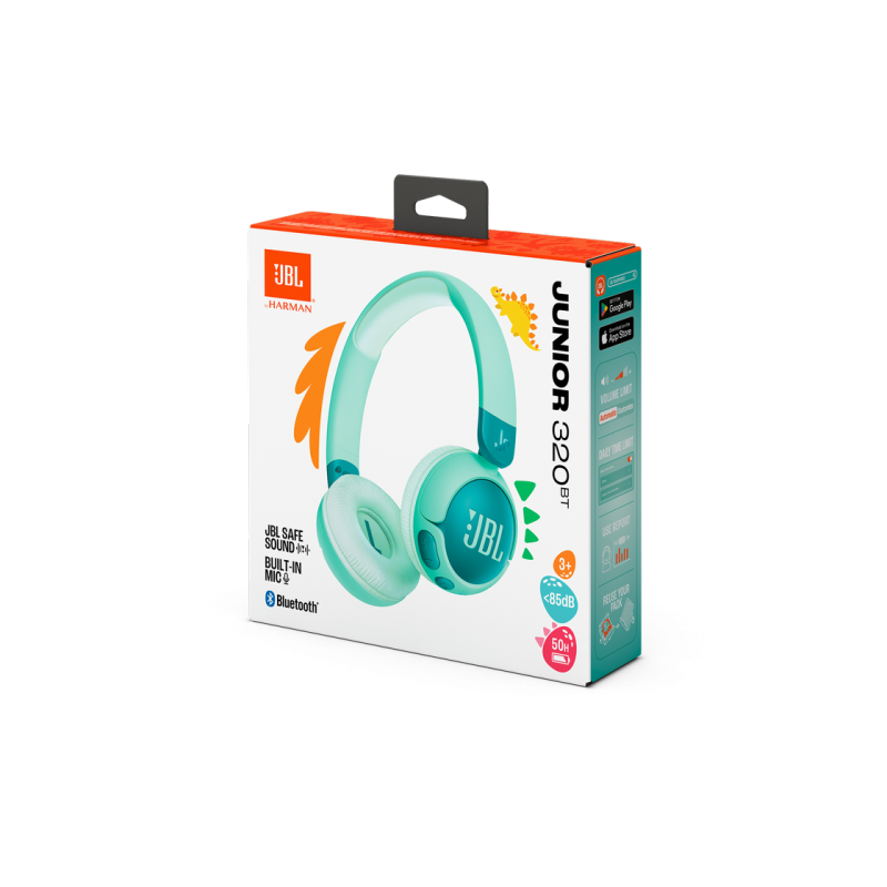Наушники Bluetooth JBL JR320BT, детские, накладные, зелёные