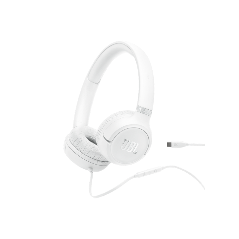 Headphones JBL T530C White, USB-C, On-ear